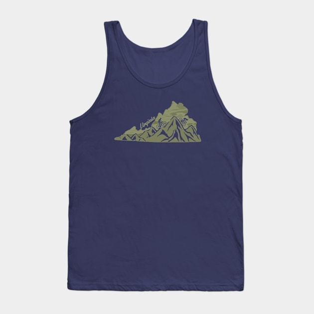 Bike Virginia State Outline Mountain Biking VA Biker Art Tank Top by TeeCreations